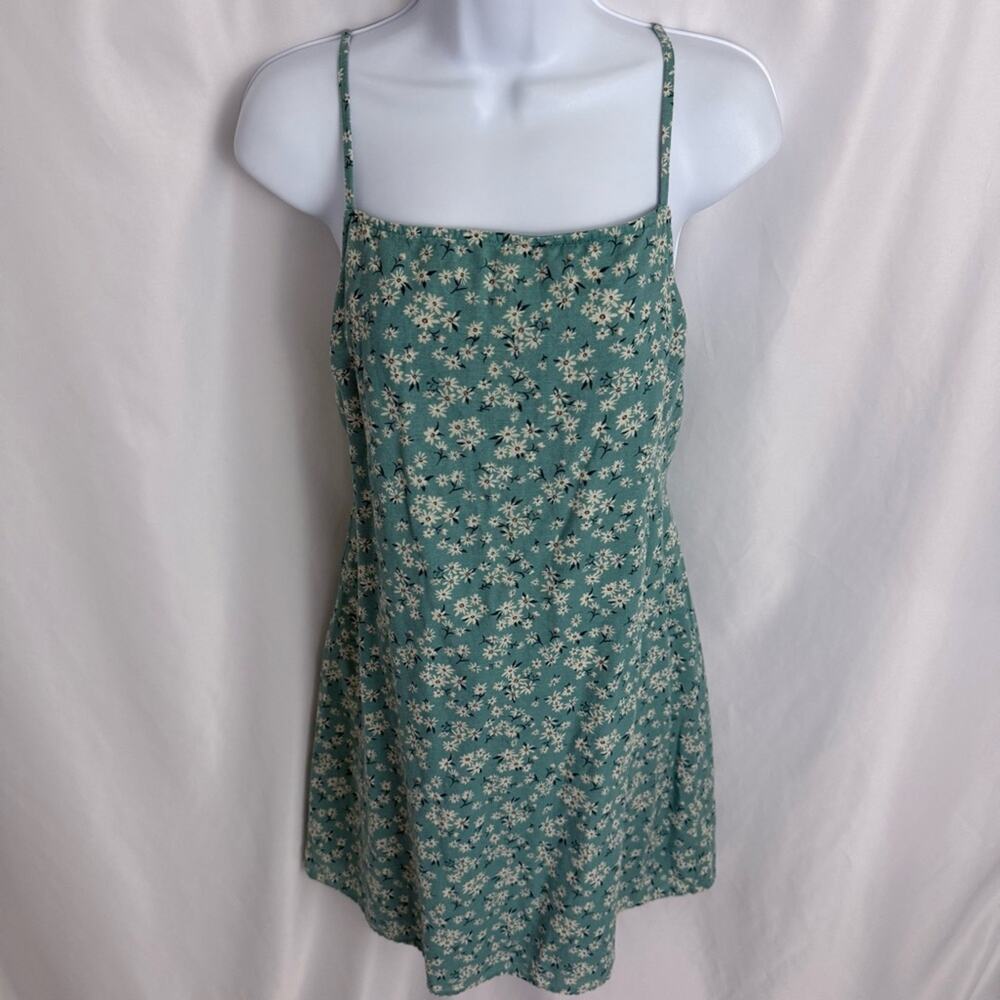 American Eagle Linen Back Tie Floral Dress Size Large